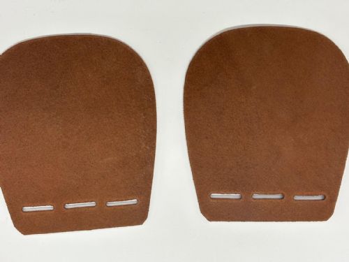 Pair Of Leather Horse Buckle Guards 1 Row - 3 Slots (London Tan)